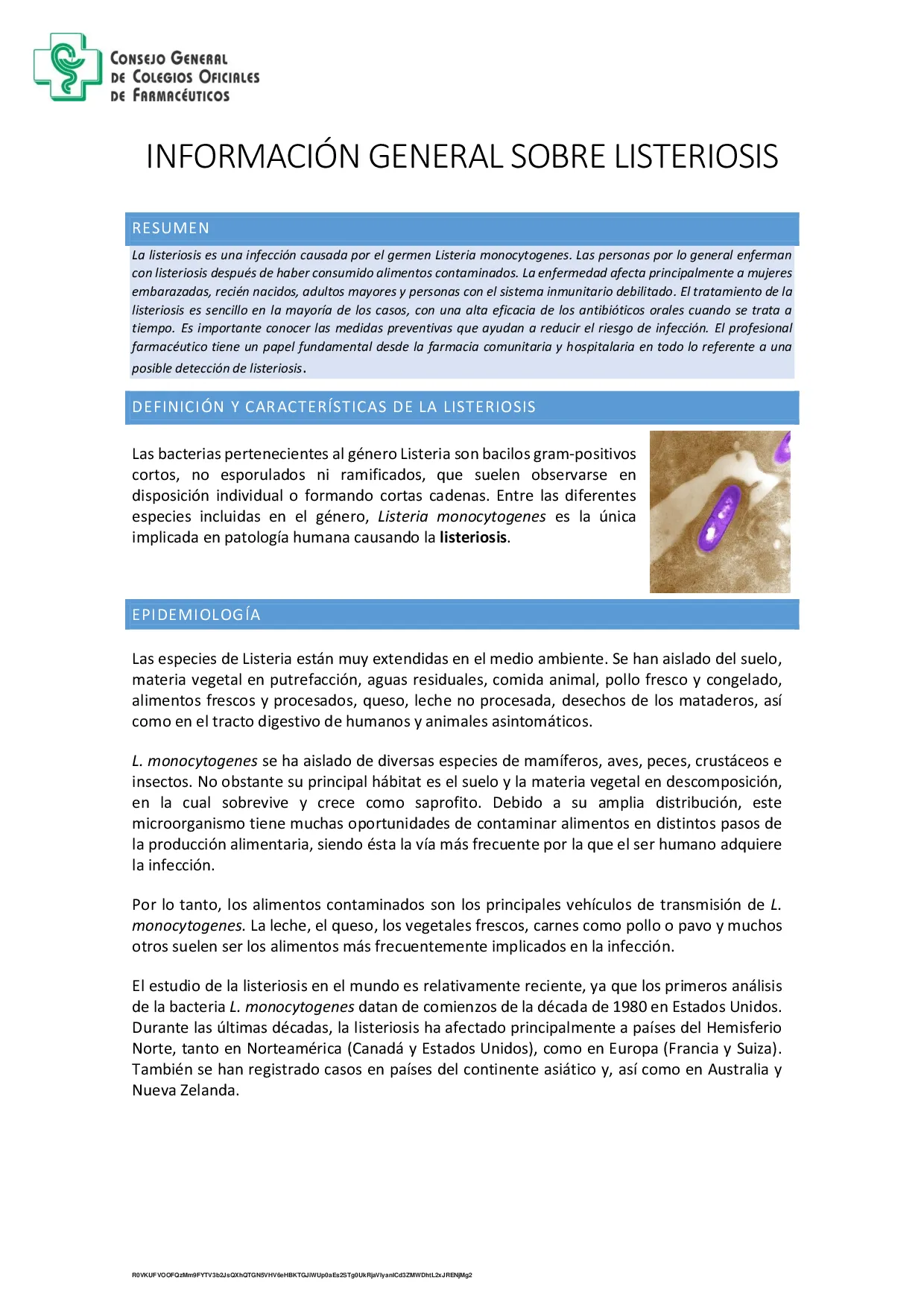 Informe técnico listeriosis.