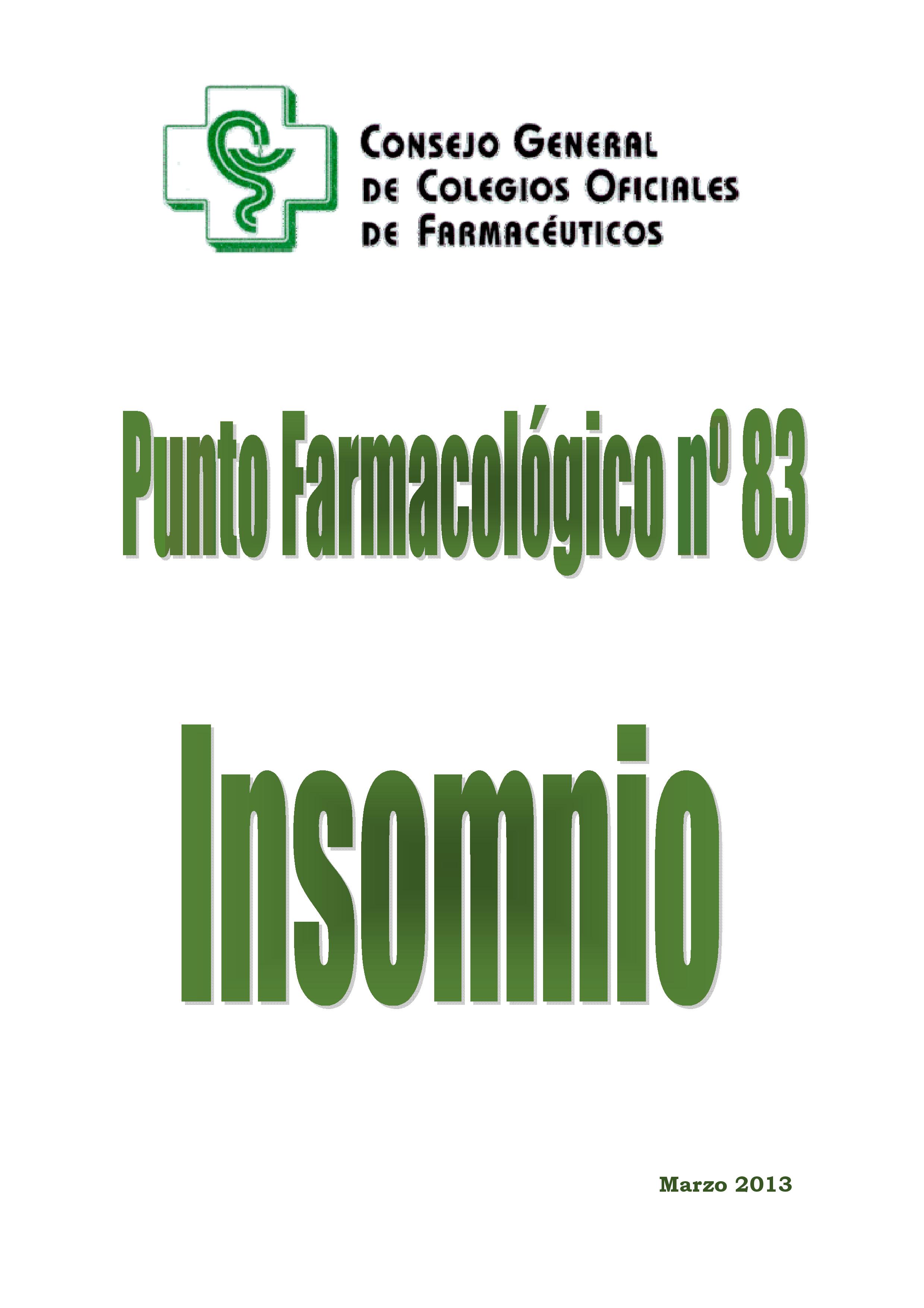 INSOMNIO – Punto Farmacológico Nº 83