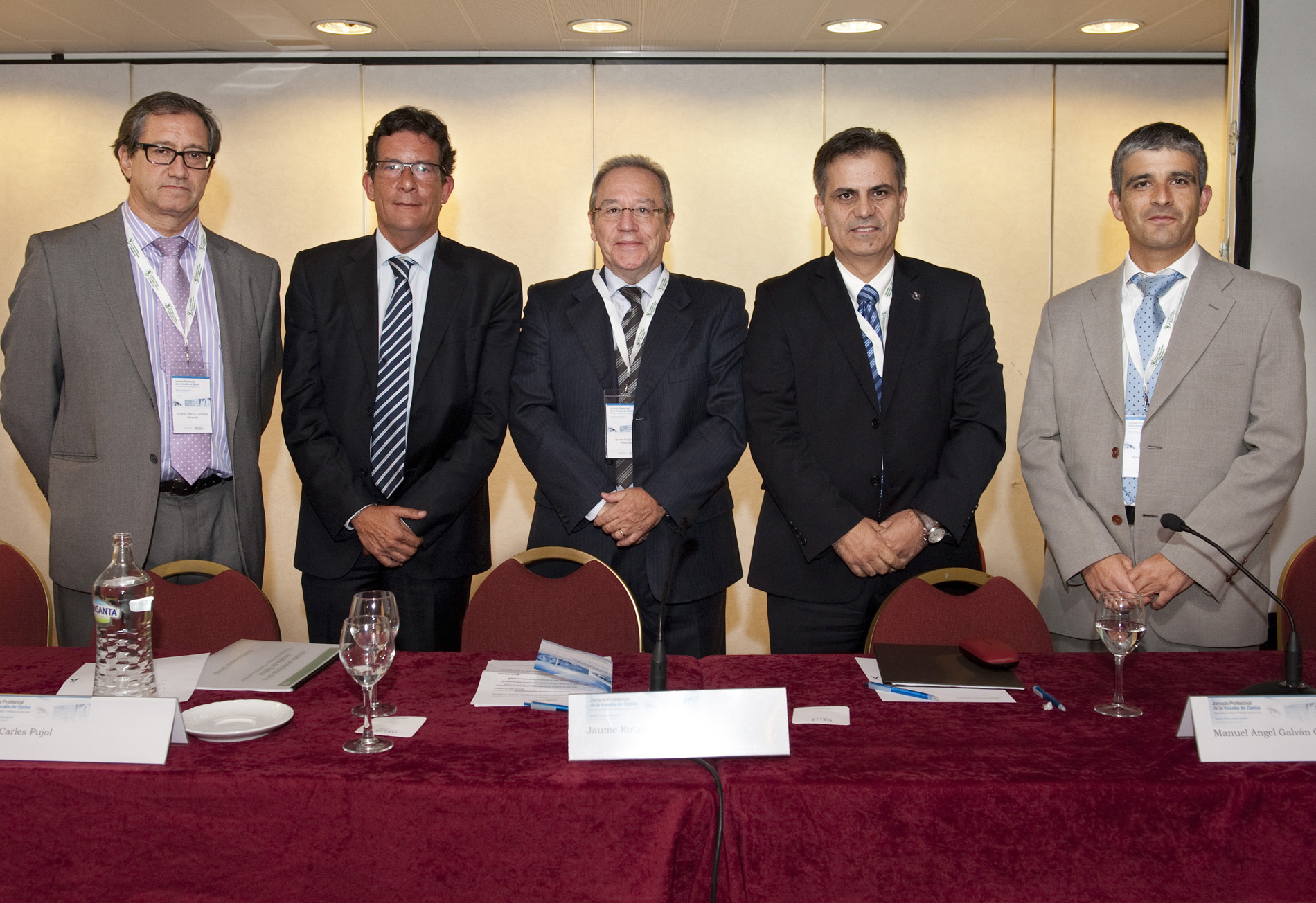 De izqda a dcha: Ernesto Marco Carmena, Joan Carles Puyol, Jaume Rotger Frau, Manuel Galván González, Manuel Yuste Garcia