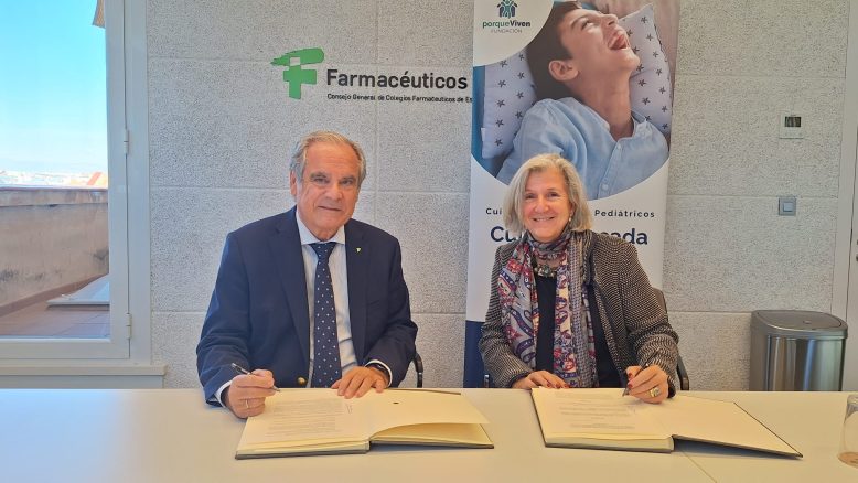 El Consejo General de Farmacéuticos y la Fundación porqueViven firman un convenio para impulsar acciones formativas e informativas para los farmacéuticos y la población en materia de cuidados paliativos pediátricos